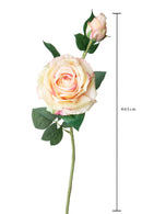 Set 6 Rami Artificiali con 3 Rose Real Touch H 65 cm