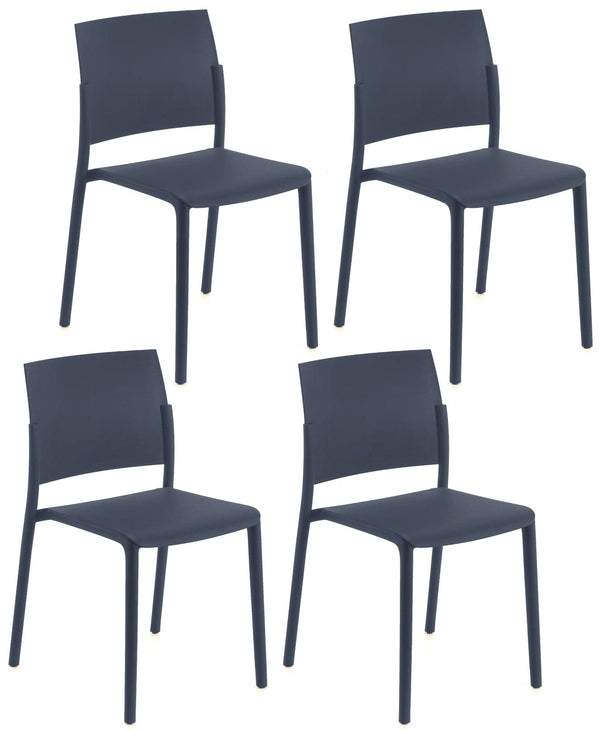 Set 4 Sedie 55x52,5xH81 cm in Polipropilene Venus Grigio Scuro acquista