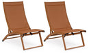 Set 2 Poltrone da Giardino 53x166,5x90 cm in Alluminio Taylor Pecan