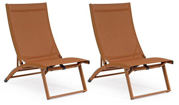 Set 2 Poltrone da Giardino 53x166,5x90 cm in Alluminio Taylor Pecan online