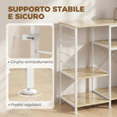 Scaffale da Cucina 90x39x83,5 cm con Ripiani con 5 Ganci Salvaspazio in Legno e Metallo Rovere      