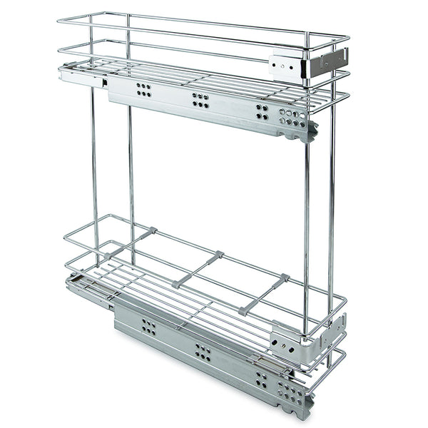 sconto Emuca Ausziehbarer Flaschenhalter 15 cm aus verchromtem Stahl für den Küchenschrank