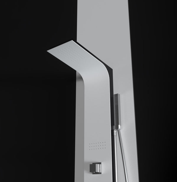 Hydromassage-Duschsäule in Relax Plus White und mattschwarzem Aluminium online