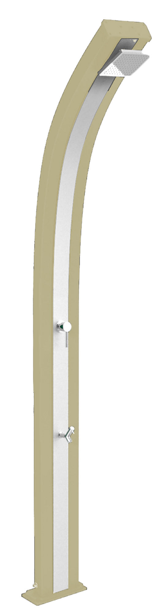 online Doccia Solare da Esterno Giardino 30L Miscelatore e Lavapiedi Arkema Spring Fascia Inox Champagne Bronze