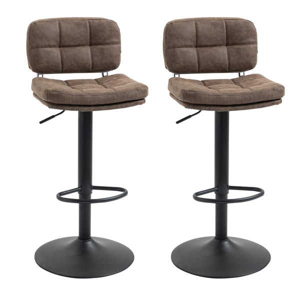 prezzo Set mit 2 Barhockern 41,5 x 45 x 85-107 cm in braunem und schwarzem Kunstleder