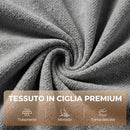 Poltrona Reclinabile Manuale 155° 99x97x102 cm con Poggiapiedi e Girevole 360° in Ciniglia Grigio Chiaro      