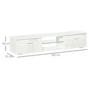 Mobile Porta TV Fino a 55" 160x35x30 cm con Luci LED Bianco