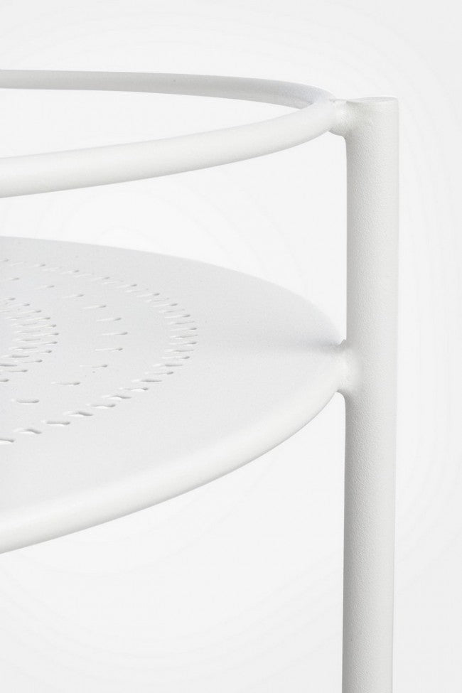 Carrello con Porta Bottiglie Burton Bianco in Metallo