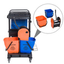 Carrello Pulizie Professionale Multiuso con 2 Secchi Capacità 18L e Ruote Blu 