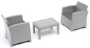 Set Salotto da Giardino in Resina 2 Poltrone e Tavolino Taddei Iseo Grigio Chiaro