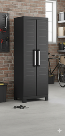 Armadio in Resina 4 Ripiani 65x45x182 cm Keter Detroit Portascope Nero