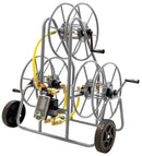 Carrello Avvolgitubo Tripo Manuale Programmabile 3x25 mt in Acciaio Grigio
