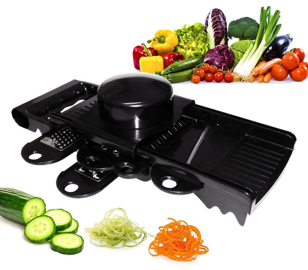 online Multi-Reibe Mandolina 7 Stück 5 austauschbare Klingen aus schwarzem Edelstahl