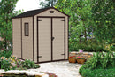 Casetta da Giardino Porta Attrezzi 185,8x236,8x227 cmin Resina Effetto Legno Keter Manor 6x8 Beige