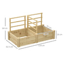 Letto per Orto  119x62,5x64 cm con 3 Tralicci e 2 Fioriere con Fondo Aperto in Legno di Abete  