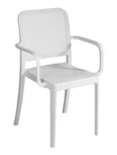 Sedia Impilabile da Giardino 56x52x86 cm in Polipropilene Bianca