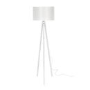 Lampada da terra Rodi  treppiede legno e paralume tessuto bianco