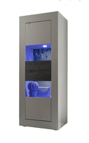 Mobile Alto da Salotto 2 Porte 61x43x162cm TFT  Basic Peltro e Quercia Wengè