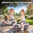 Auto Cavalcabile a Spinta per Bambini 18-36 Mesi Licenza Porsche 63x28,5x38 cm con Clacson Fari Suoni in PP Bianco      