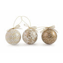 Set 14 Palle di Natale Ø8 cm in Polyfoam con Box Bianco e Oro