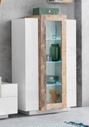 Vetrina 3 Ante 80x38x120,5 cm Coro Bianco/Acero Pereira  