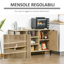 Credenza 3 Ripiani 2 Ante 120x39,2x76 cm in Legno Rovere