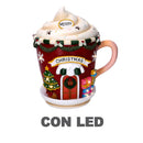 Tazza Natalizia in Resina con Led giallo cm 28x23x31