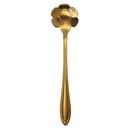 Set di Cucchiaini 6 Pezzi 12,5x2,5x0,5 cm in Acciaio Inox VdE Tivoli 1996 Luxury Foglie Oro