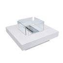 Camino a Bioetanolo da Pavimento 70x70x35 cm Panarea Bianco