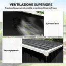 Capanno da Giardino 163x90x179 cm Porta Chiudibile con Prese d'Aria in Metallo Grigio Scuro      