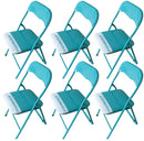 Set 6 Sedie Pieghevoli in Metallo Soriani Acquamarina