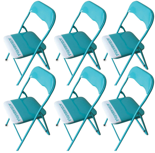 acquista Set mit 6 Klappstühlen Soriani Aquamarine aus Metall