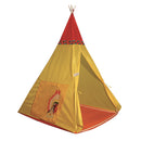 Tenda Indiana per Bambini 100x100x135 cm Struttura in Plastica Tubolare Gialla