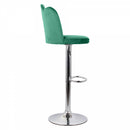 Set 2 Sgabelli 38x38x60/80 cm in Velluto Base Cromata Ottanio