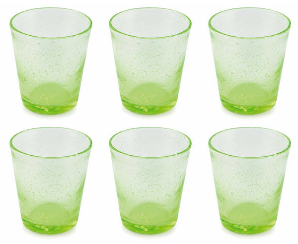 online Set 6 Gläser Ø9x10 cm aus mundgeblasenem Glas Villa d'Este Home Tivoli Cancun Green Apple