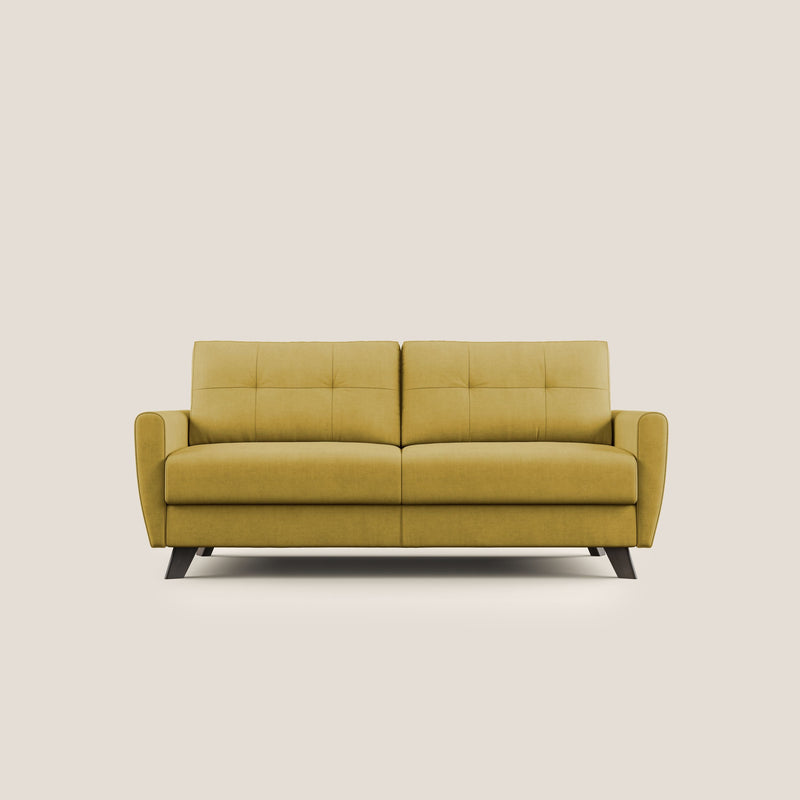 Divano Letto 2 Posti 168x97x96 cm in Tessuto Giallo