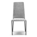 Set 2 sedie Imbottite 45x50x96 cm in Tessuto Ddenver  Betty New Argento