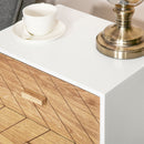 Comodino in Legno 2 Cassetti Stile Scandinavo Bianco e Legno 40x30x55,5 cm 