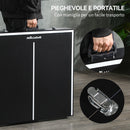 Mini Tavolo Ping Pong Pieghevole 152x76x72 cm con Rete da Gioco e Maniglia da Trasporto in Alluminio e MDF Nero      