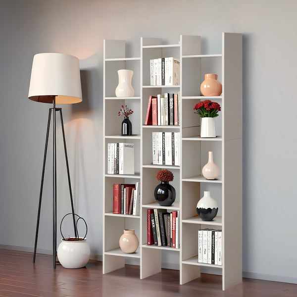 Libreria 15 Ripiani 96x24,8x192 cm in Legno MDF Bianco acquista