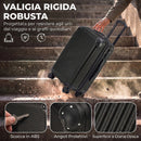 Valigia Rigida Piccola 40 L 56x36x24 cm Espandibile con 4 Ruote Girevoli e Angoli Protettivi in ABS Nero      