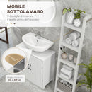 Mobile per Lavabo 60x30x60 cm Sotto Lavabo con 2 Ante e Ritaglio a Forma di U in MDF Bianco      