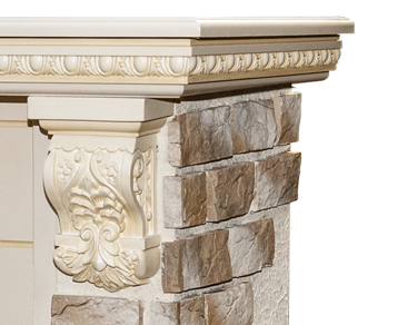 Camino Elettrico da Pavimento 109x110x33 cm Effetto Fiamma 1500W Topaz & Mars Avorio