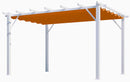 Pergola da Giardino 4x3x2,3 m in Alluminio Bianco con Telo di Copertura 140g/mq Ruggine