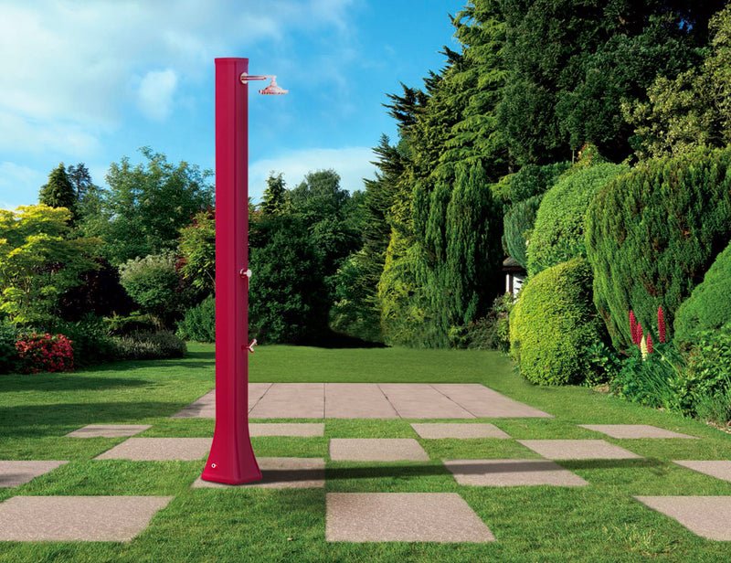 Doccia Solare da Giardino 40L Miscelatore e Lavapiedi Arkema Big Happy Five Arancio