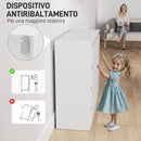 Cassettiera 8 Cassetti 120x39x100 cm con Maniglie Scanalate in Legno Bianco  