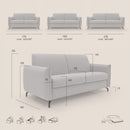 Divano Letto 2 Posti 175x95x96 cm in Tessuto Arancione