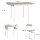 Set Tavolo e 2 Sdie da Giardino in Metallo e Legno Naturale