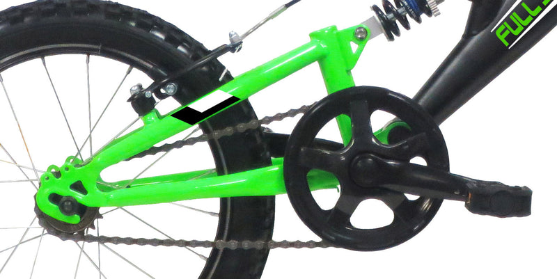 Bicicletta per Bambino 16" 2 Freni Vbrake  Full Suspension Nera