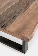Tavolino Basso 120x70x42 cm in Acciaio e Legno